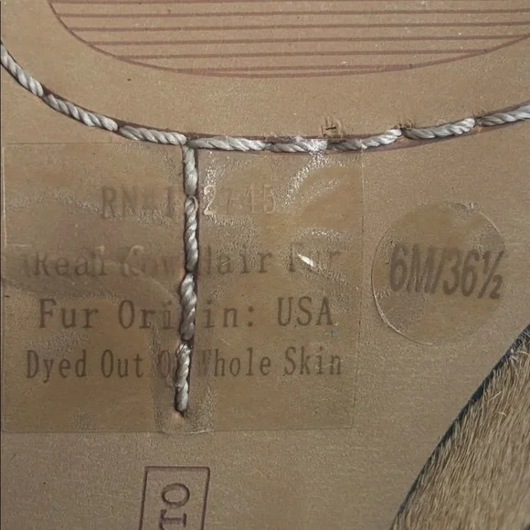 NWT Vince Camuto Womens Brown Animal Patten Cow Fur Block Heel Pumps Size 6.5M - Picture 7 of 8